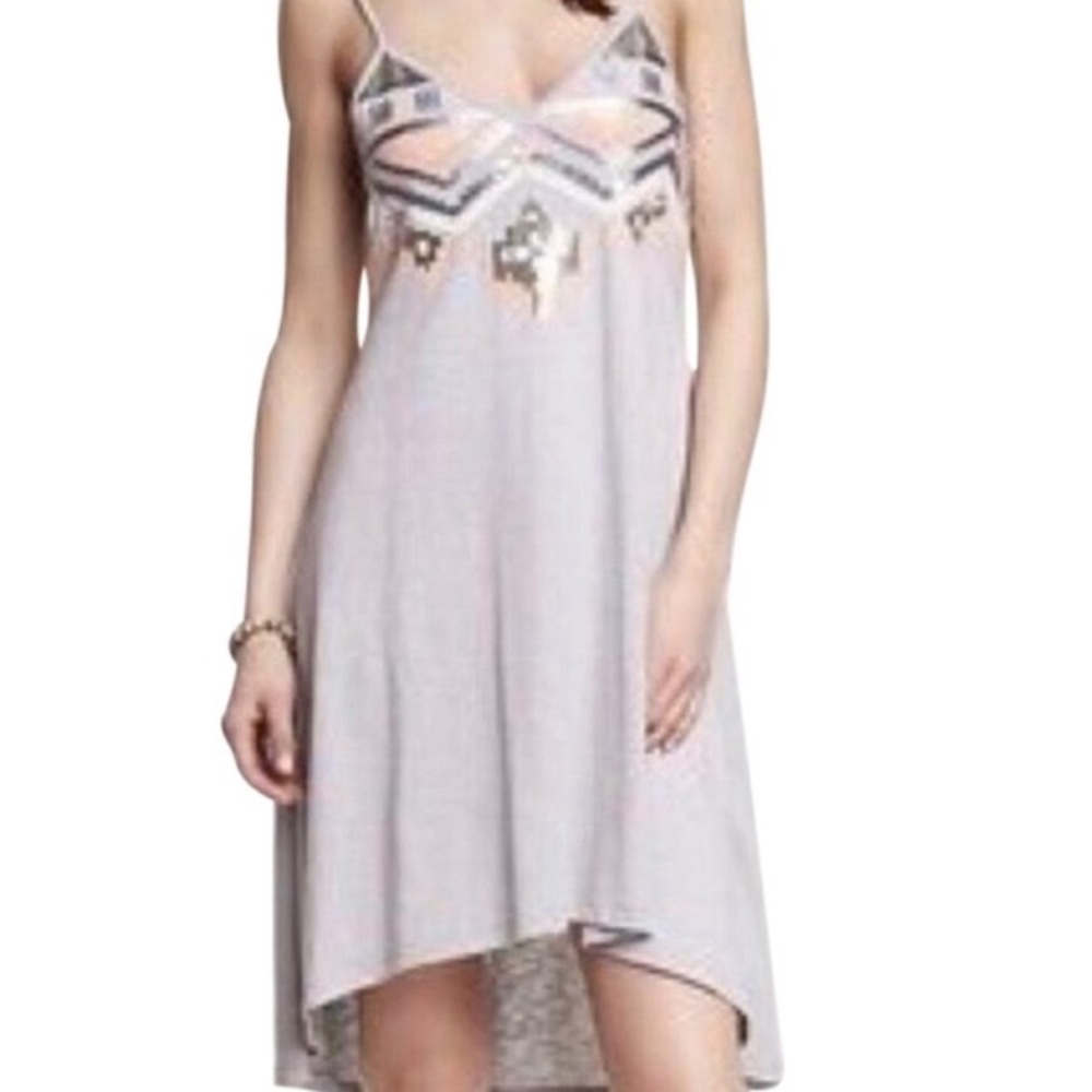 LAST CHANCE Express High Low Grey and Sequin Dress